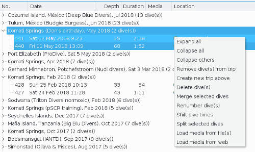 Figure: Menu contextuel